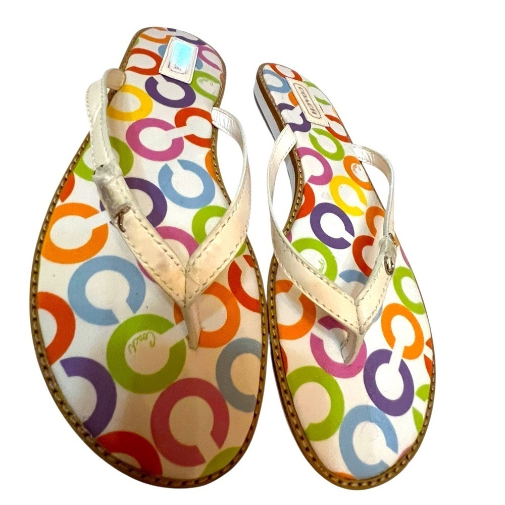 Coach Orange and Green Slippers